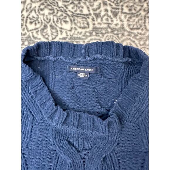 American Eagle Royal Blue Knit Sweater Size Medium - Picture 4 of 8